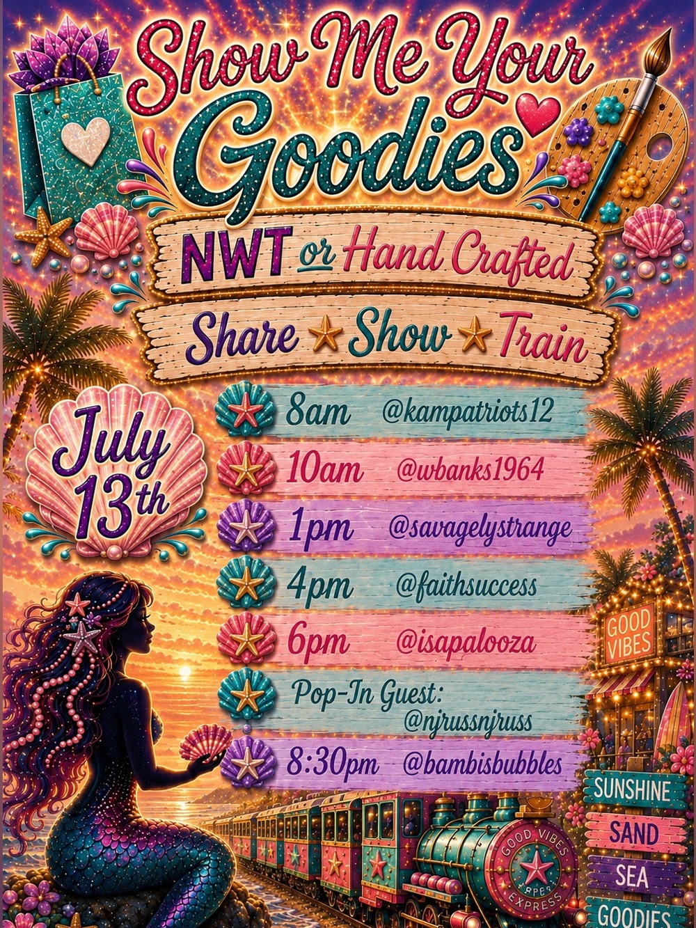 Show Me Your Goodies Live Share Show Train 🚂 NWT or Handcrafted Items
